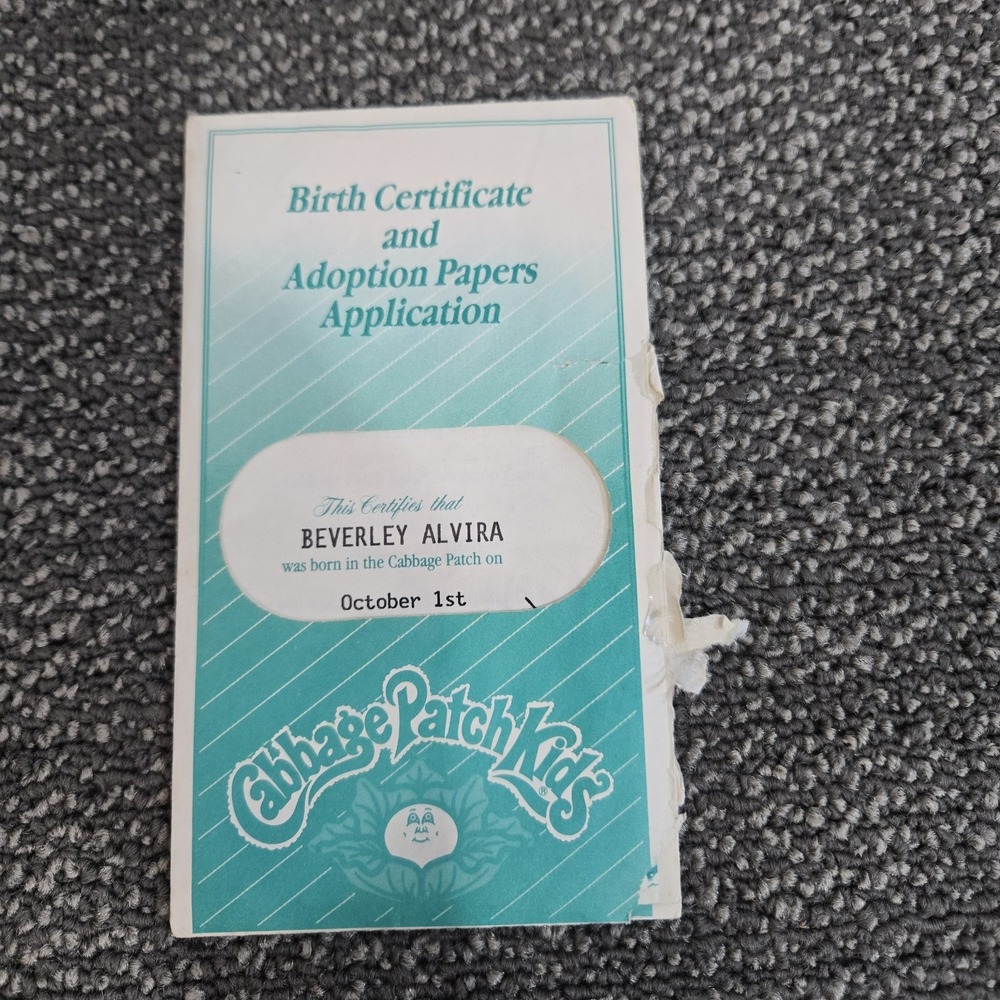 Cabbage Patch Kids Birth Certificate Papers Lot Beverley Alvira Elva Alvina